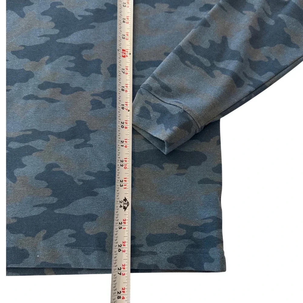 Johnnie-O Lightweight Camo Quarter Zip Pullover Blue Performance Stretch Golf M